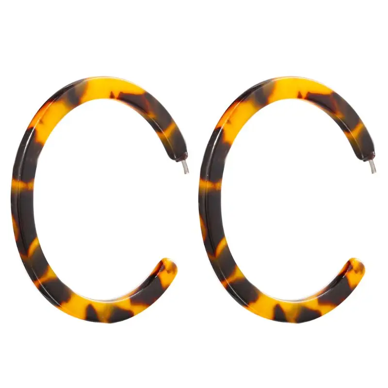 

Acrylic Marbled Earring Leopard Round Hoop Earrings Women Tortoise Shell Jewelry