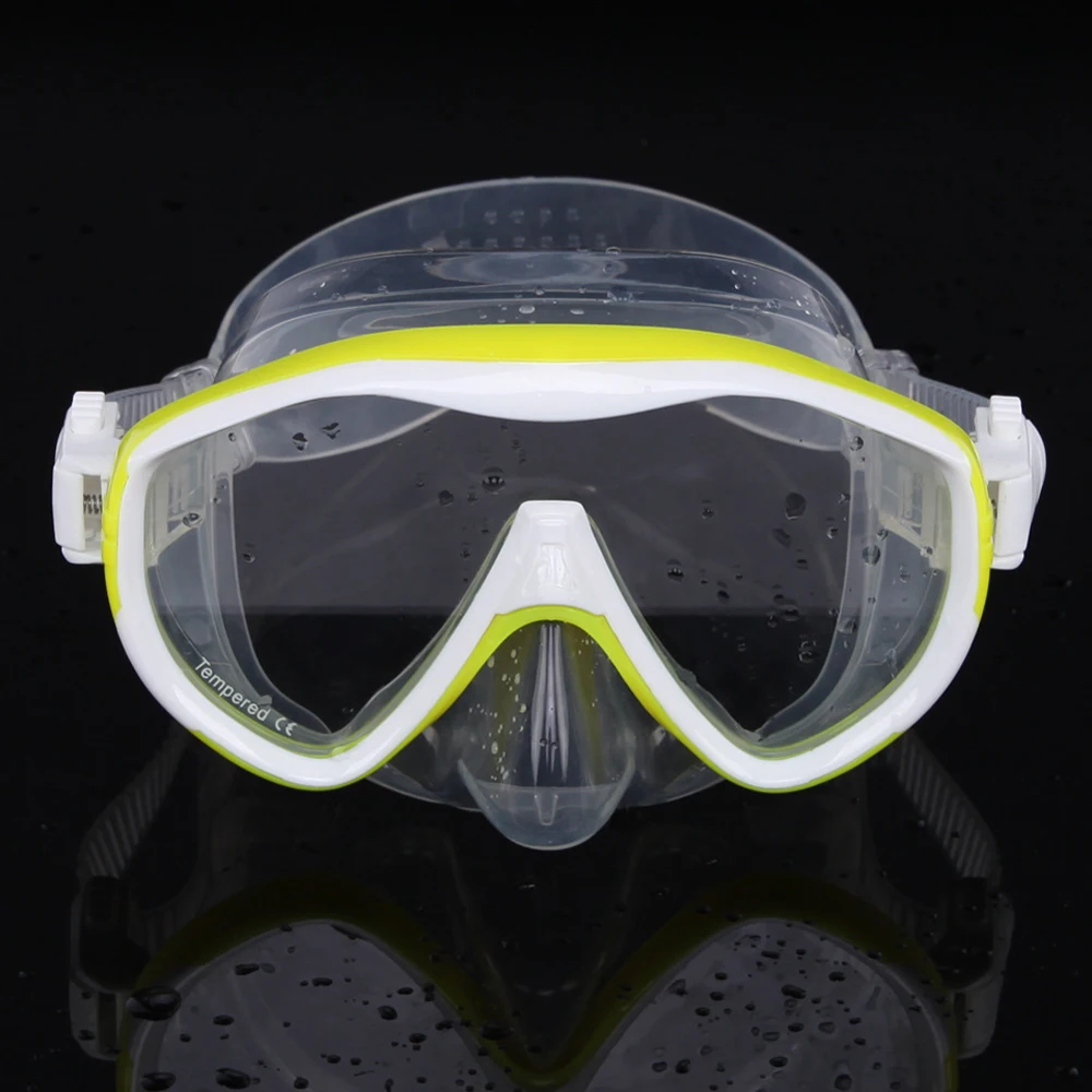 Горячая водные спортивные тренировочные очки для дайвинга Анти-туман оборудование для подводного плавания безопасный комфортный силиконовый для подводного плавания маска для подводного плавания, ныряния с дыхательной трубкой - Цвет: Цвет: желтый