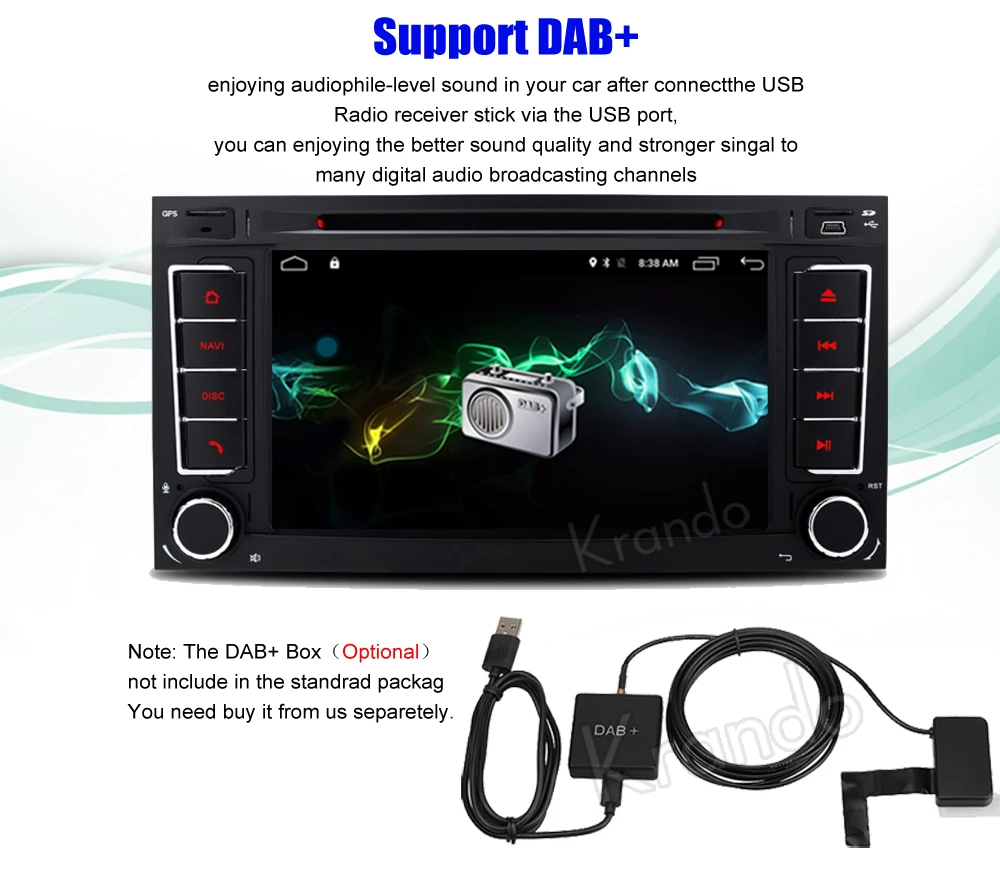 Krando Volkswagen VW Touareg T5 Transporter Multivan 2002-2011 android car radio stereo navigation gps car dvd player multimedia system (5)