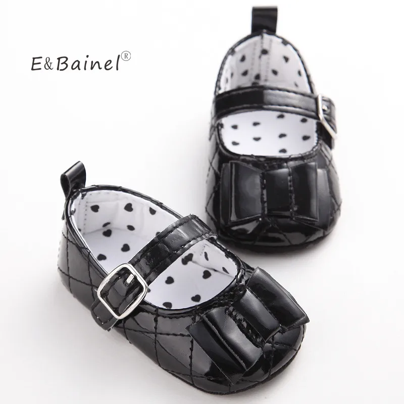 Baby Girl Shoes Red PU Leather Baby First Walkers Princess Soft Bottom