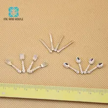 Кукольный домик, Мини столовый нож, винтажный стиль, миниатюрная посуда, вилка, ложка, детские игрушки, украшение кукольного дома