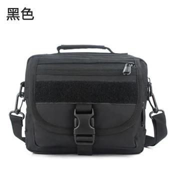 MOLLE горизонтальная армейская Повседневная маленькая ручная сумка и сумка-мессенджер камуфляж A3133 - Цвет: black