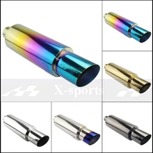 Car Styling Exhaust System Pipe Tail Universal Racing Muffler High Quality Stainless Steel 2.5"3"To 4" Mufflers oblique