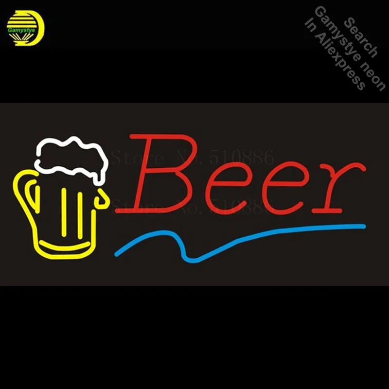 #*Cheap NEON SIGN For Beer Disco Real GLASS Tube BEER BAR PUB Restaurant Signboard store display Decorate Store Shop Light Signs 17*14\