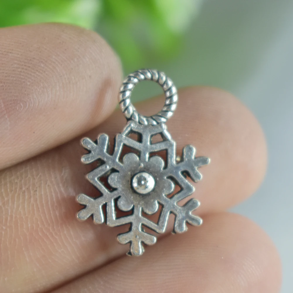 18pieces 16x10mm Antique Silver Charms Pendant Snowflake Jewelry Making DIY Handmade Craft | Украшения и аксессуары