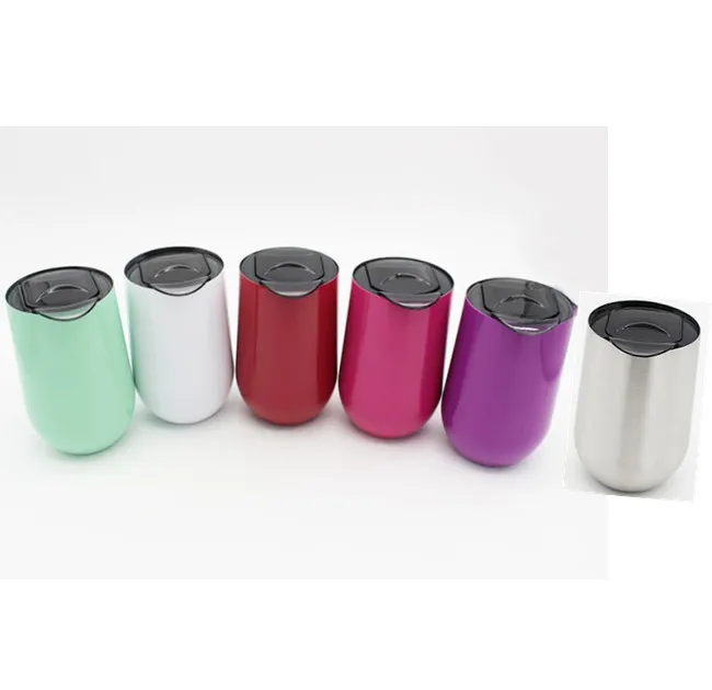 

New Egg Cup 16oz Wine Glasses Stainless Steel Vacuum Insulated Cups Tumbler Oudoor Travel Stemless Wine Mugs with lids