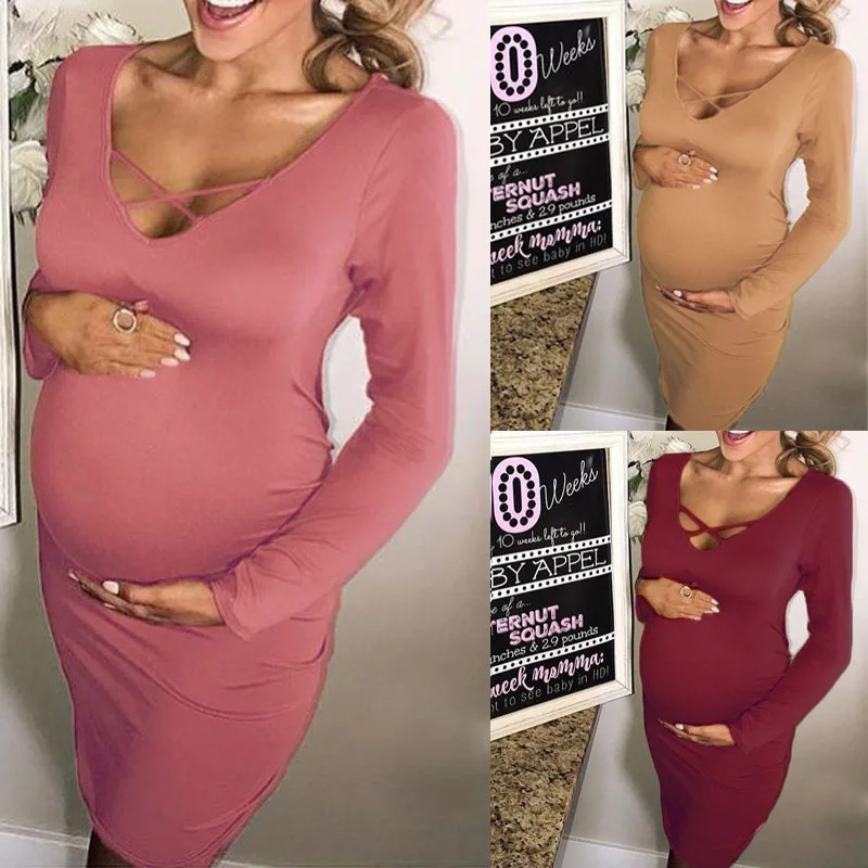 Платья для беременных с длинным рукавом; Одежда для беременных; платье для беременных; Vestido Embarazada; одежда для мам