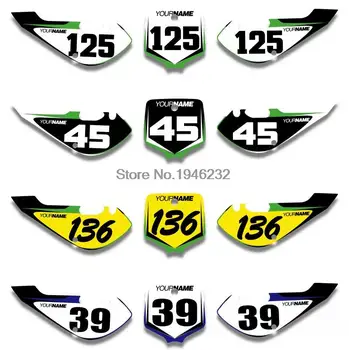 

H2CNC Custom Number Plate Backgrounds Sticker Decals & Graphics For Kawasaki KLX110 KLX 110 2002-2009 KX65 2000-2013 KX 65