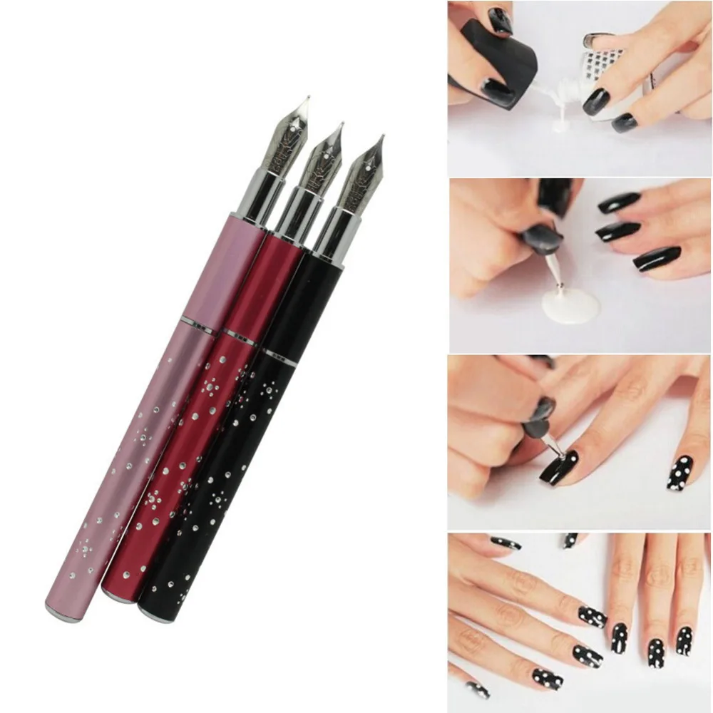 

1PC Metal Head Nail Art Dotting Pen Drill Point Line Rhinestones Tip Painting Drawing UV Gel Polish 3D DIY Removable Manicure
