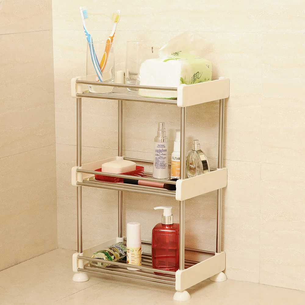 2/3/4 طبقة الفجوة التخزين رف المطبخ القابل الجمعية الفولاذ المقاوم للصدأ البلاستيك الحمام الجرف إفراغها الفضاء- توفير المنظم