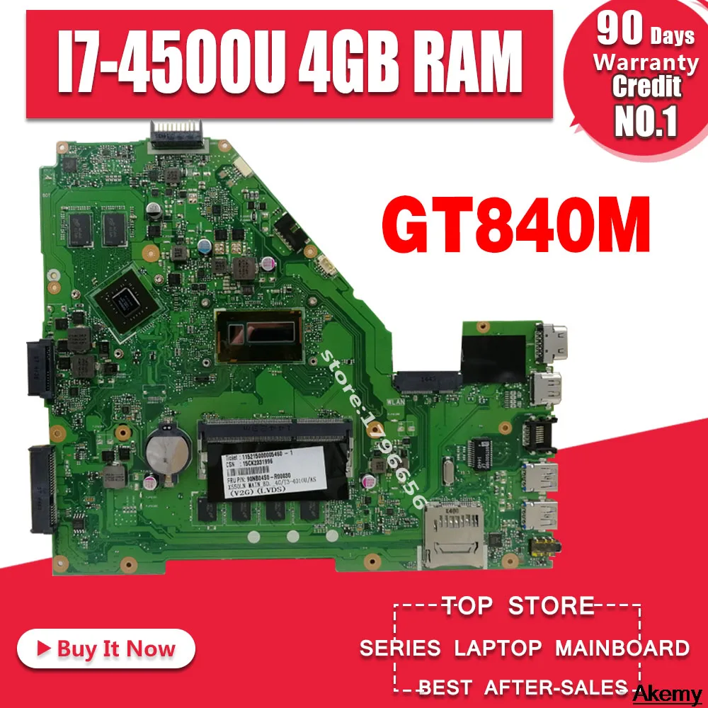 X550LN материнская плата для ноутбука с I7 4500U 4 Гб ОЗУ GT840M/2G Asus A550L Y581L W518L X550L X550LD X550LC