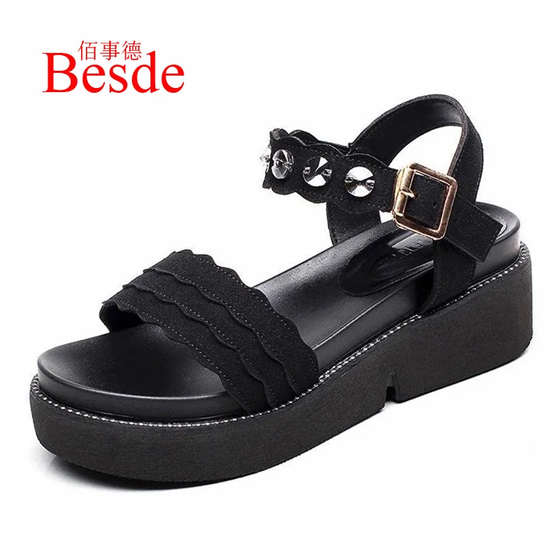 

2019 New Summer Women Sandals Fashion shoes Rhinestone Flat Sandals Buty Comfortable Platform Sandals Wedges Shoes
