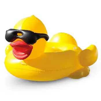 

Large Inflatable Yellow Duck Floating Bed Sunglasses Duck Mount Water Floating Row Swimming Pool Water Toys Fast Delivery