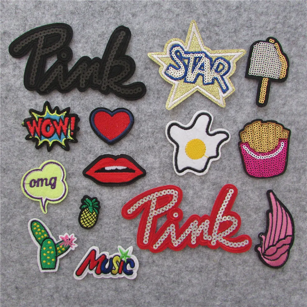 various variety novelty mixture hot melt adhesive applique embroidery
