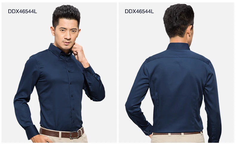 Deepocean брендовая одежда Для мужчин рубашка Бизнес Повседневная хлопковая Футболка Для мужчин одежда с длинным рукавом плюс Размеры Мода