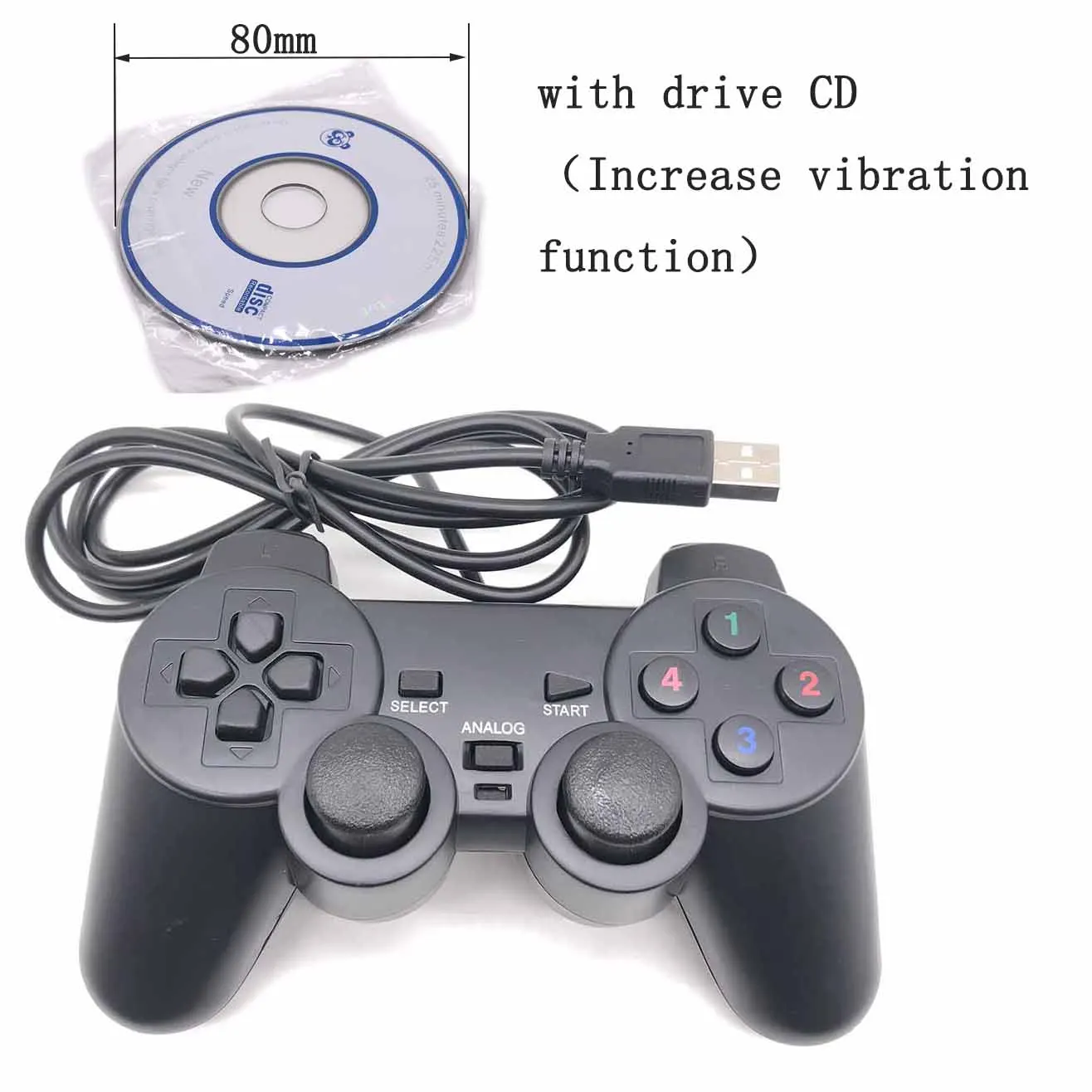 Проводной контроллер геймпад джойстик игровой для Sony PS2 порт USB Ударная вибрация