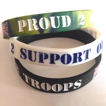 

300pcs CAMO FLAG PROUD 2 SUPPORT OUR TROOPS wristband silicone bracelets free shipping by DHL express
