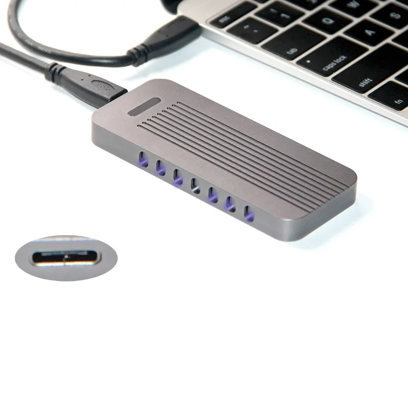 

Hard Disk Case Drive Enclosure Type-C USB3.1 to PCIe NVMe 10Gbps Aluminum Alloy SL@88