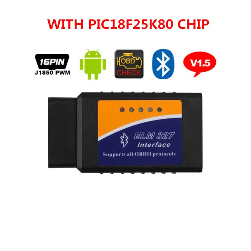 Адаптер BT ELM 327 V1.5 работает на Android Torque Elm327 Bluetooth 2 0 Интерфейс OBD2/OBD II автомобильный