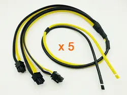 5 шт. питание кабель от 1 до 3 6Pin Кабель-адаптер 6pin GPU графическая карта провода 10AWG + 16AWG кабель для BTC ETH Antminer Miner добыча