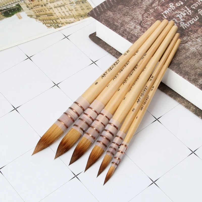 

2019 New 1Piece Nylon Hair Artist Watercolor Paint Brush French Style Pointed Painting Brushes For Watercolor Art Supplies