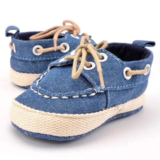 Baby Boys Canvas Shoes Fashion Sports Sneakers First Walking Prewalker Anti Slip Soft Sole