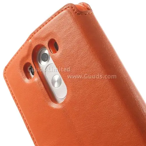 Roar Korea Noble Quick Circle Leather Flip Cover for LG G3 D850 D855 LS990 - Orange