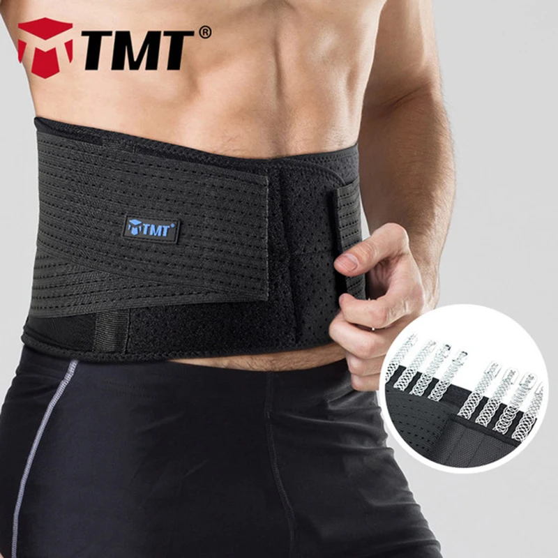 

TMT Lumbar Support Waist Pain Back Injury Adjustable 8 spring support Lumbar Crossfit Weightlifting Belt Breathable Waist Brace