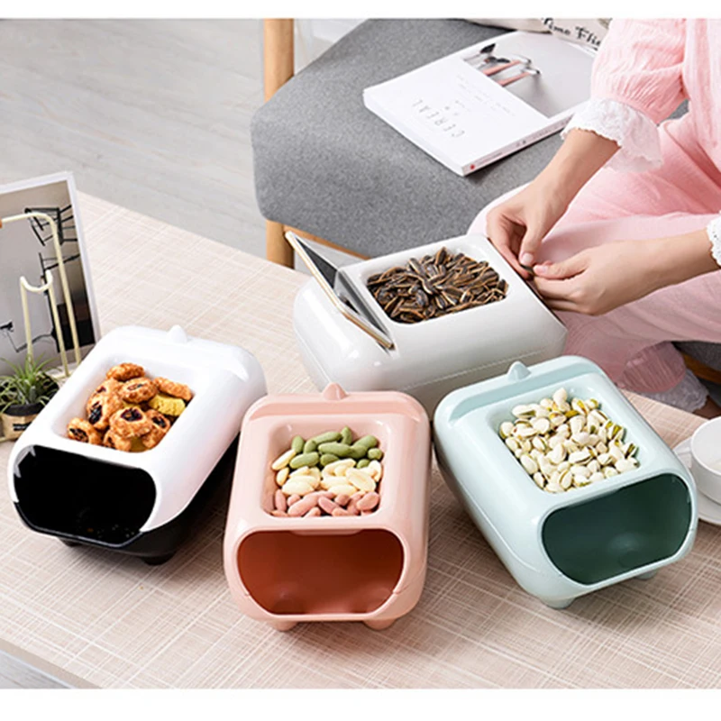 

Multifunctional portable plastic double-layer dried fruit container snack storage box mobile phone holder garbage storage