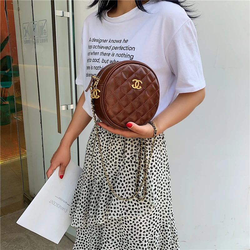 Ladies Shoulder Bags Women Sling Messenger Bag Chain Crossbody Mini Round Handbag 5231