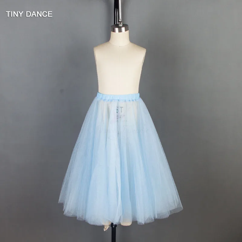 2 в 1, небесно-голубой танцевальный костюм для балета, спандекс, камзол, трико и мягкая фатиновая юбка-пачка, Женская Одежда для танцев, 18592
