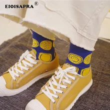 Весна/Лето Носки продукт мода Повседневное мультфильм иллюстрации личность тенденция фруктов Для женщин мужские короткие носки Meias