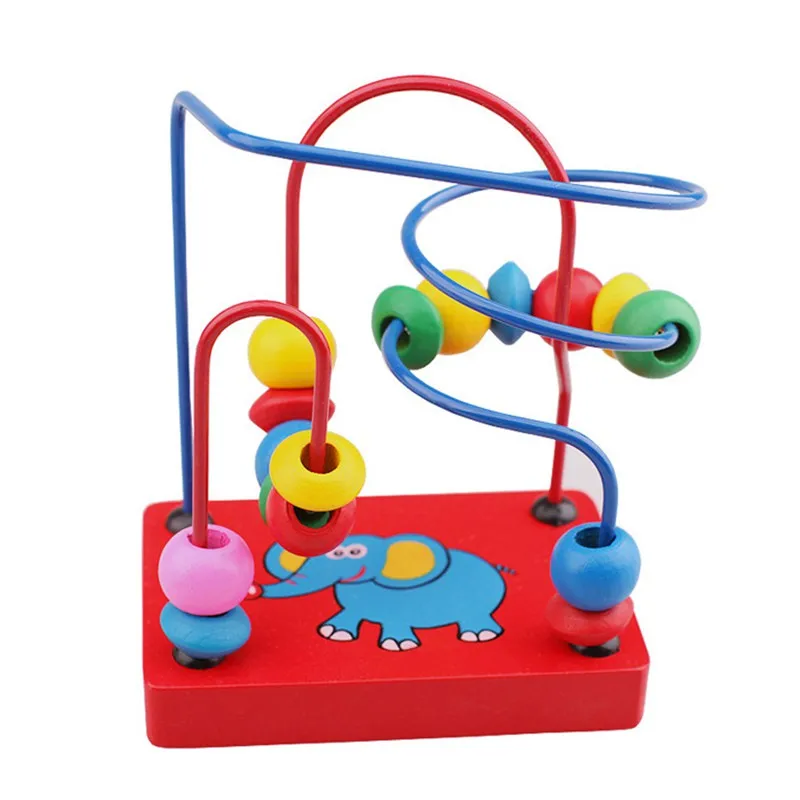 MOTOHOOD  11813.5cm Building Blocks Toys For Kids Animals Elephant Bead Roller Coaster Baby Wooden Toys Christmas Gift (6)