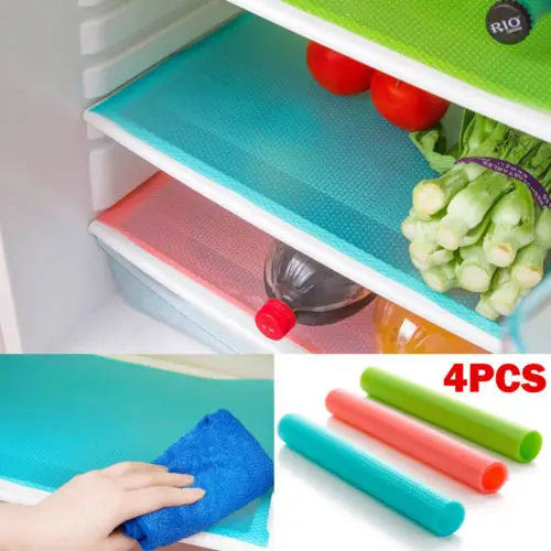 Faroot Brand 4Pcs Refrigerator Cupboard Mat Pad Drawer Liners Washable