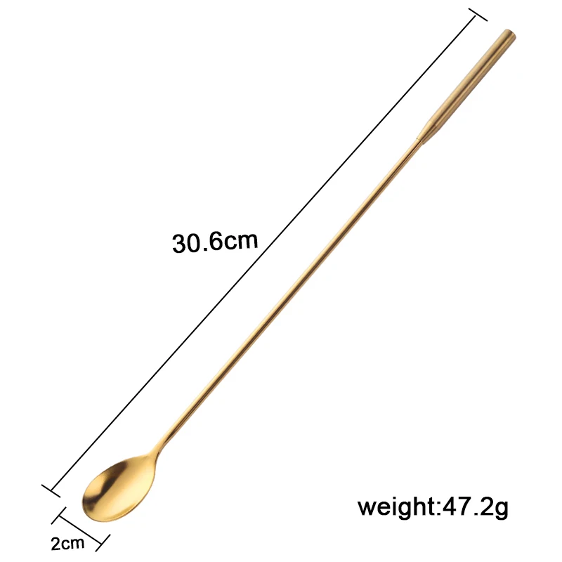 7 шт. 12 дюймов 304 Нержавеющая сталь японская Коктейльная ложка для смешивания черный узор бар ложка для перемешивания коктейлей для шейкера медь золото Бар Инструмент - Цвет: Golden