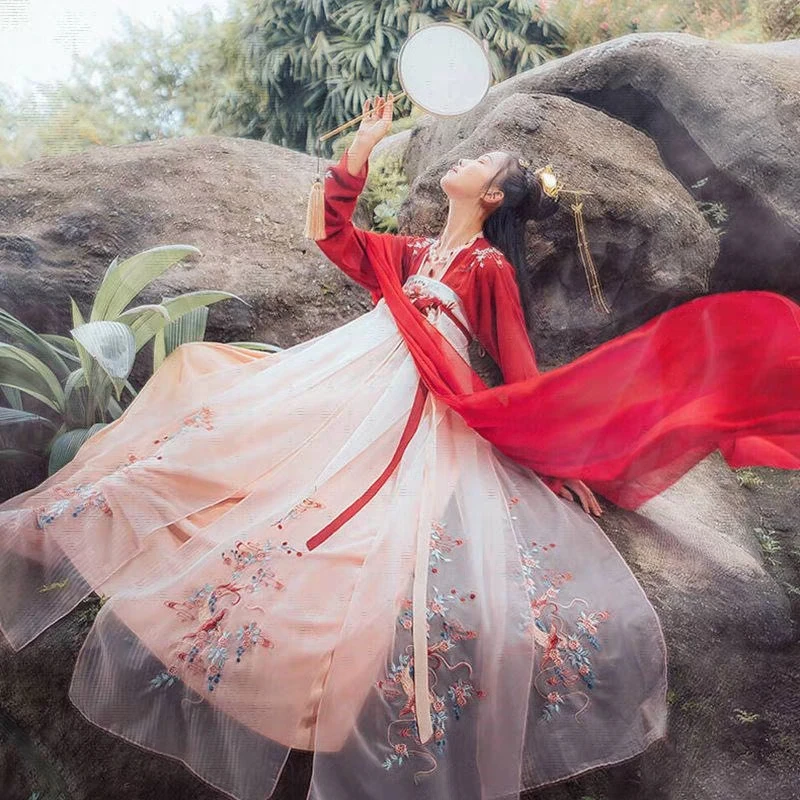 

Chinese Ancient Princess Costume Women Fairy Cosplay Clothing Oriental Han Outfit Lady Folk Festival Performance dress DWY1922