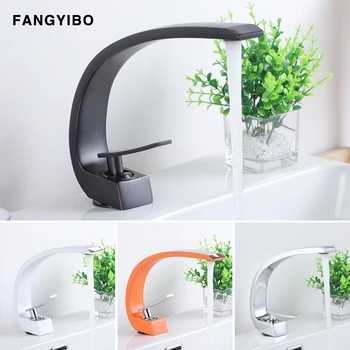 

Ceramic basin modern bathroom faucet brass washbasin faucet hot and cold mixed water single handle elegant crane bathroom