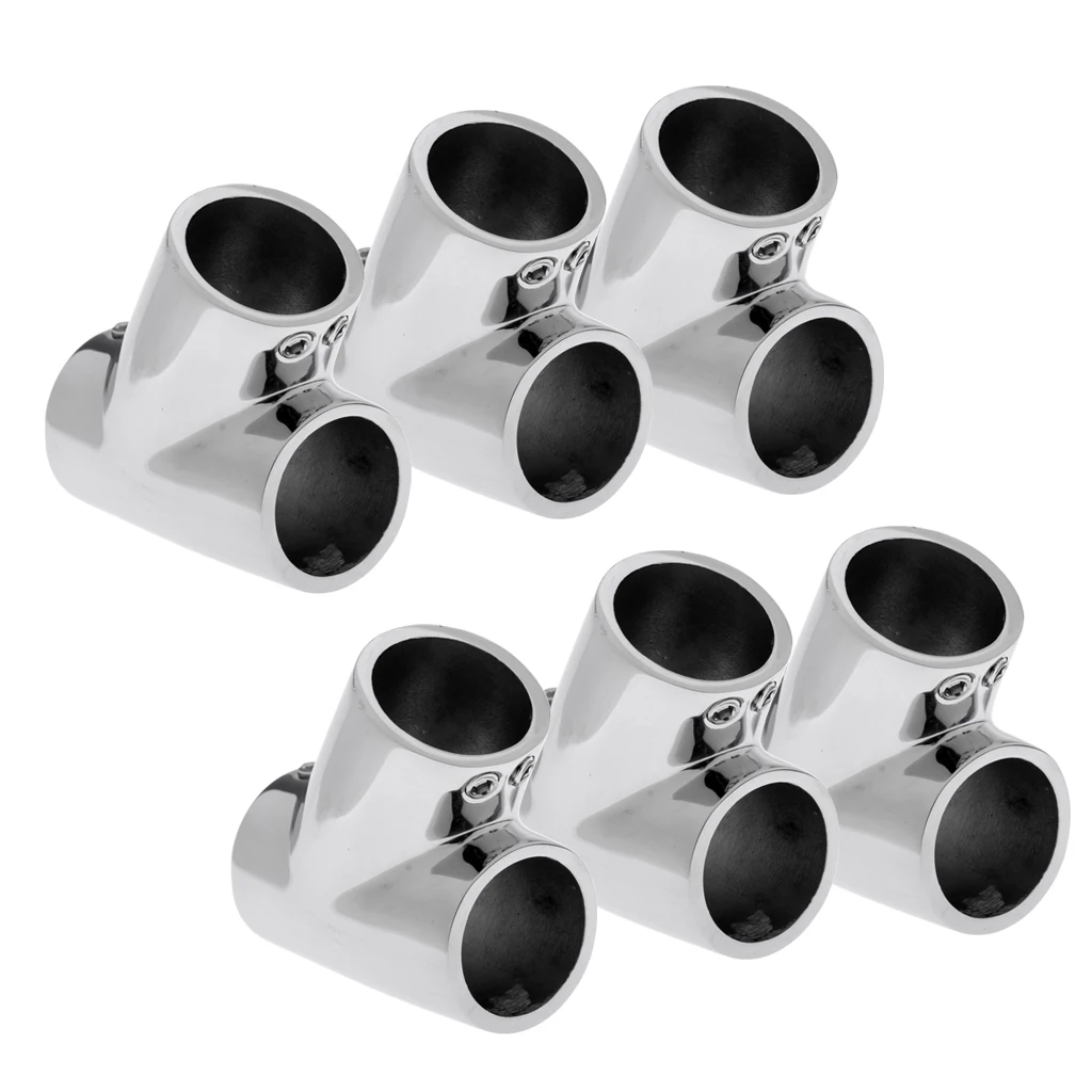 

6x 316 Stainless Steel Bow & Boat Hand Rail 60 Degree Tee Fitting 7/8 Marine Hardware Boat Accessory