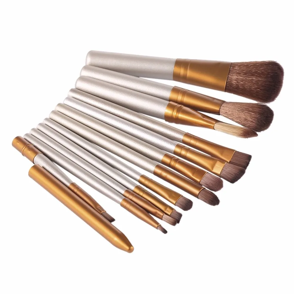 

12 Pcs/set Professional Makeup Brushes Set Cosmetic Eyeshadow Foundation Concealer Brushes Face Brush Make up Tools Accessories