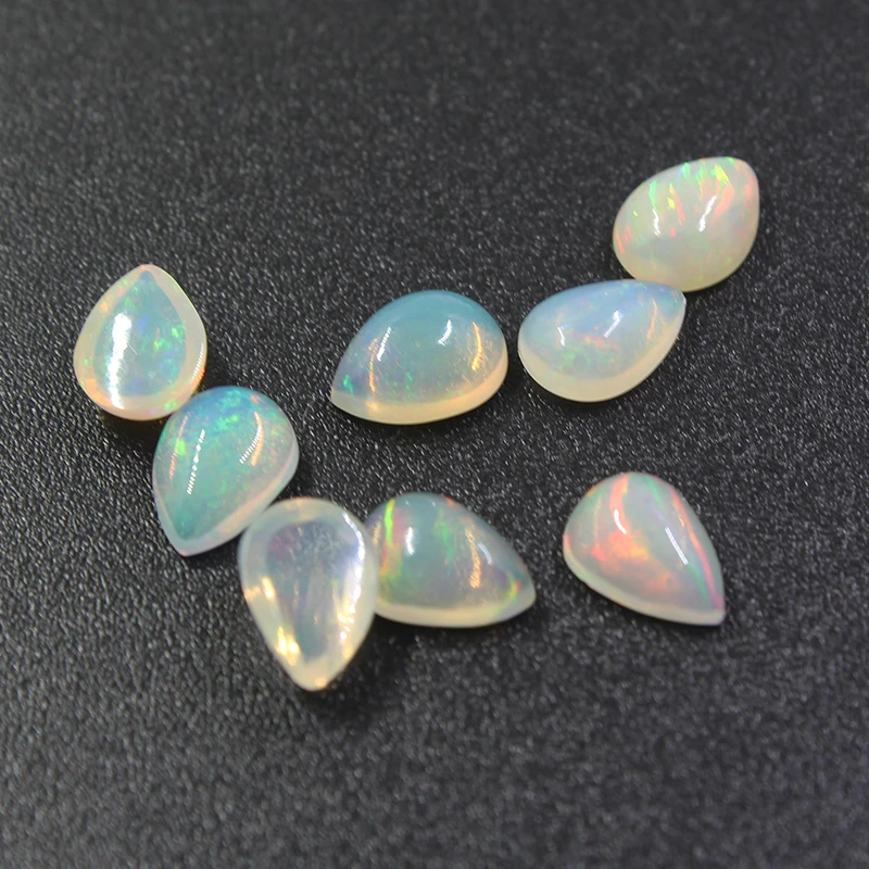 5mm*7mm pear cut natural opal gemstone 100% real white opal for jewelry shop price gemstone