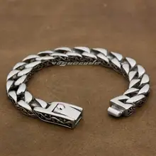 LINSION 316L нержавеющая сталь Снаряженная кубинская ссылка мужской Байкерский браслет 5C020