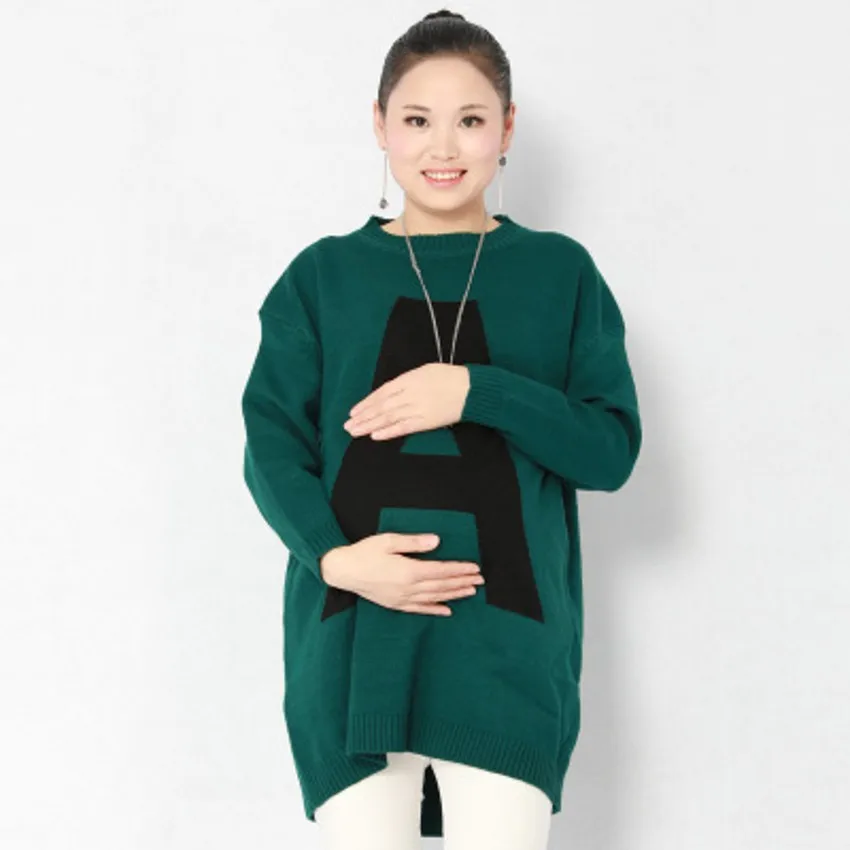 Pregnant women autumn and winter thicker sweater Pregnant women sweater large size letters maternity dress Maternity sweater