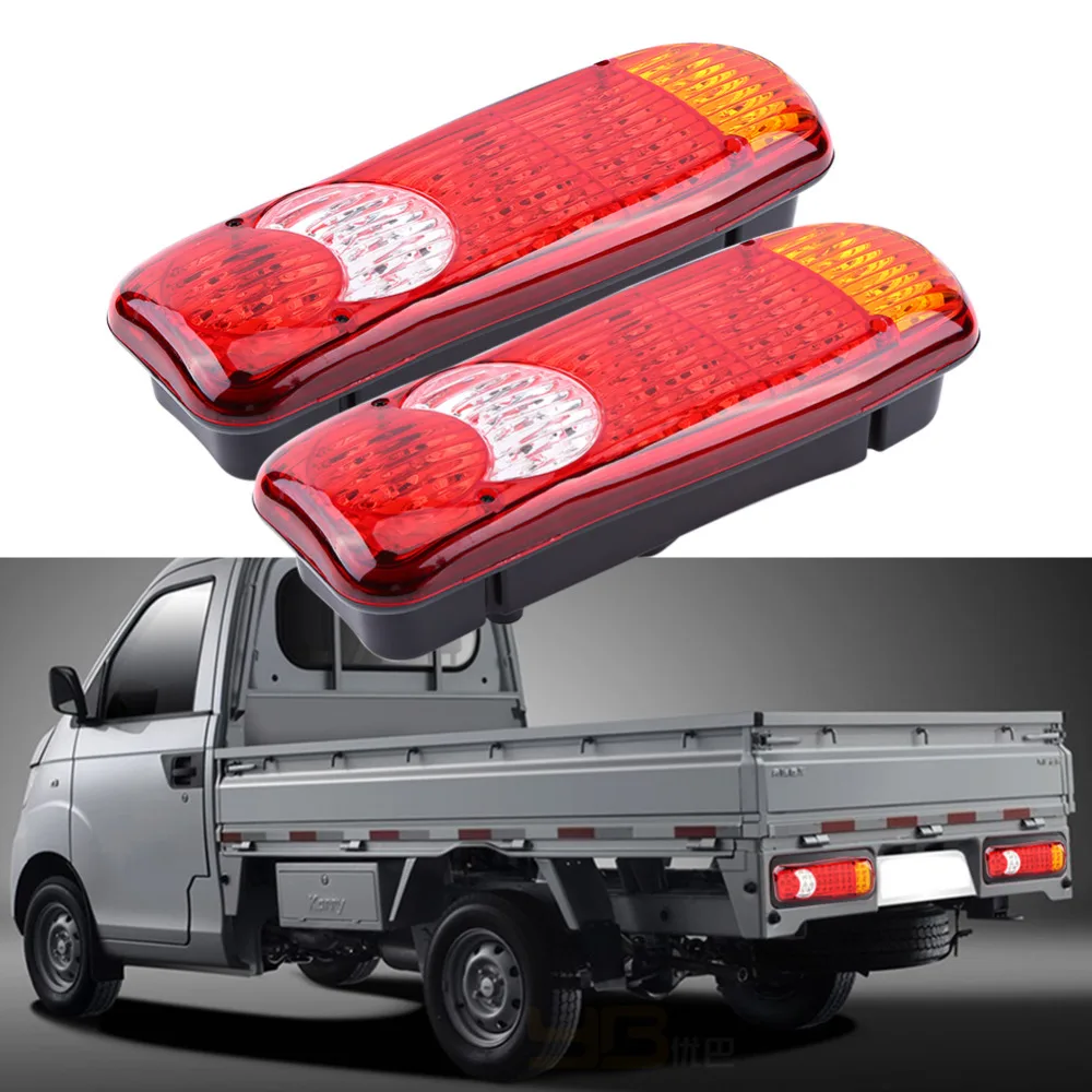 1Pair 12V 46 LEDs Tail Lights Rear Brake Lamp Stop Turn Indicator For Auto Car Truck Vanin