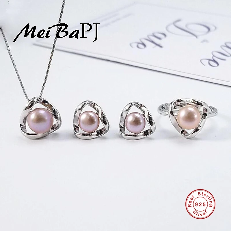 

[MeiBaPJ]Fashion Personality Simple AAA Zircon Wavy Shape Set S925 Silver Earrings & Necklace & Ring Fine Jewelry Sets For Women
