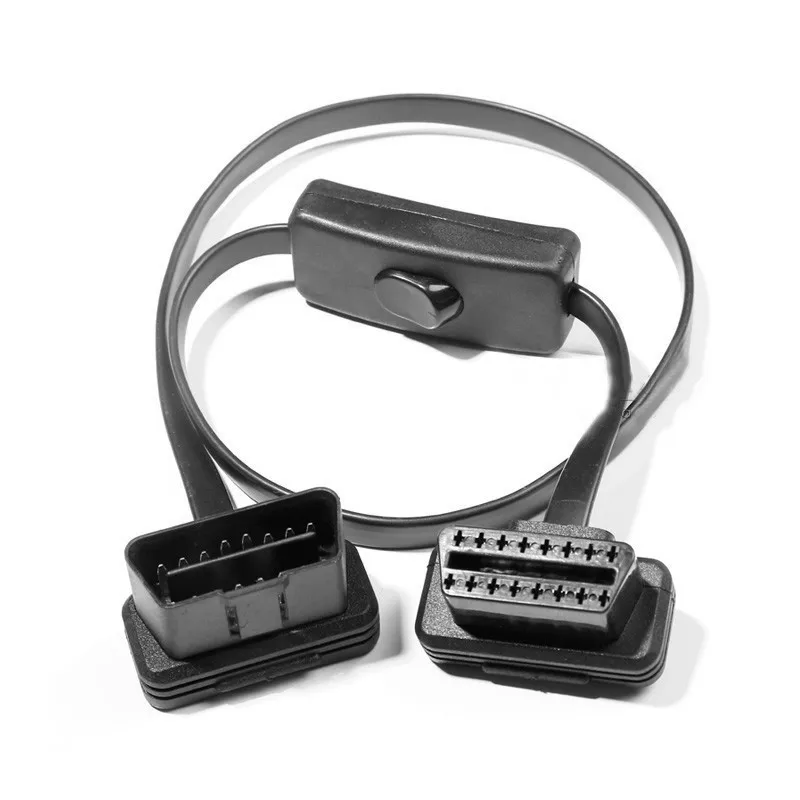 16 контактный Тонкий 60 см OBD2 OBD OBDII автомобильный Удлинительный кабель с