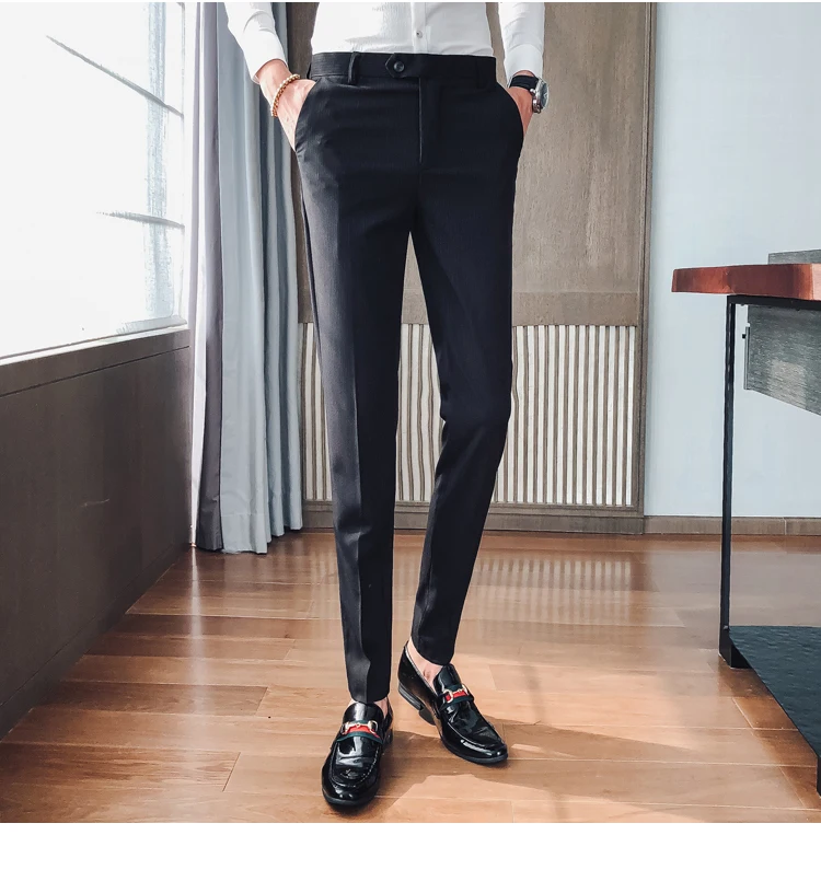 Pantalon костюм Homme полосатый костюм брюки мужские деловые штаны для брюки мужские облегающие мужские брюки офисный бизнес