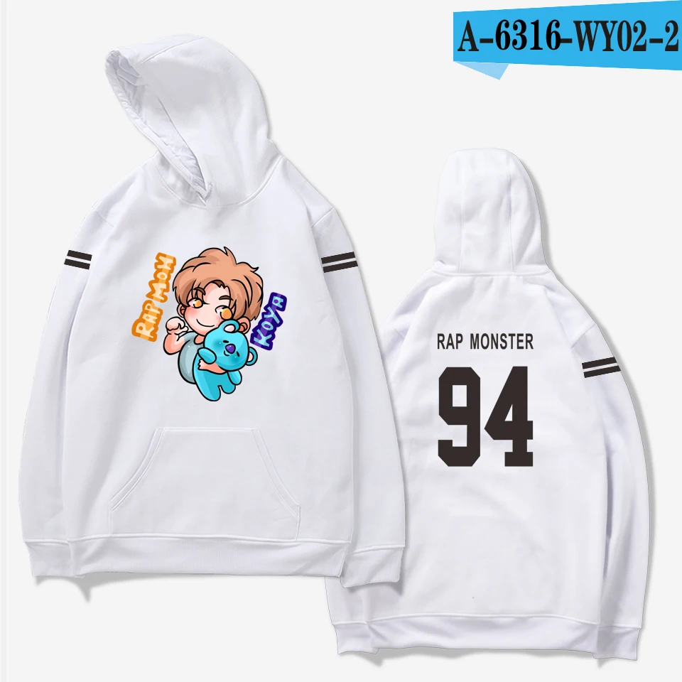 aikooki hoodies women Bangtan Boys Kpop idol Hoodies Sweatshirts Autumn Streetwear Fans Hoodies Cap Casual Clothes Plus Size - Цвет: white