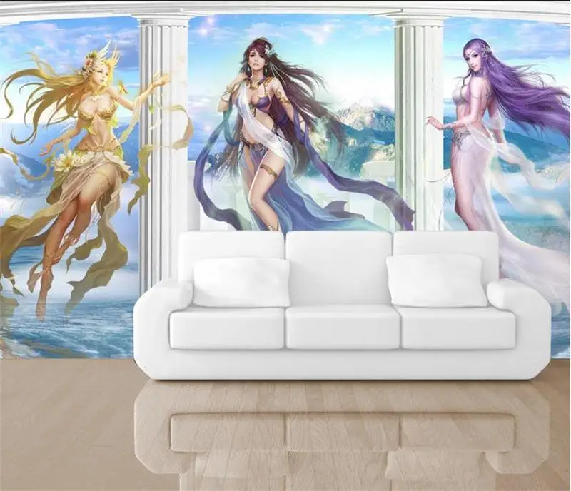 3d фото обои на заказ детская роспись гостиная китайское аниме красота живопись