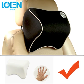 

LOEN Breathable Car Headrest Neck Pillow Memory Foam Soft Comfortable Auto Accessories NeckPillow Car Seat Cover Support