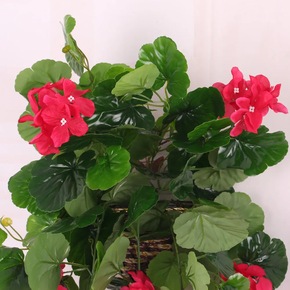 1xArtificial Crabapple Flower Leaf Home Party Wedding Hanging Decor-Rose Red